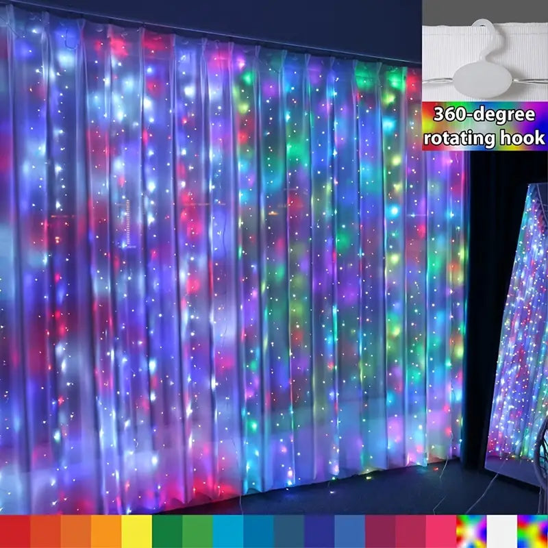 Festive Brilliance: 17-Color Christmas LED String Lights Curtain