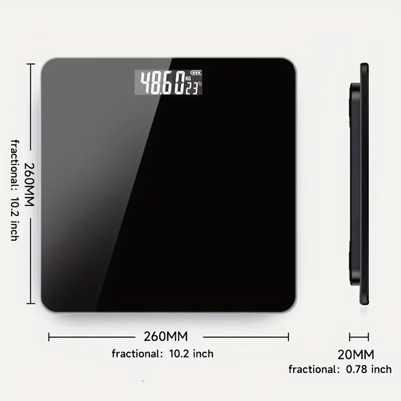 Durable Electronic Body Weight Scale - High Precision, Battery-Powered (Black)