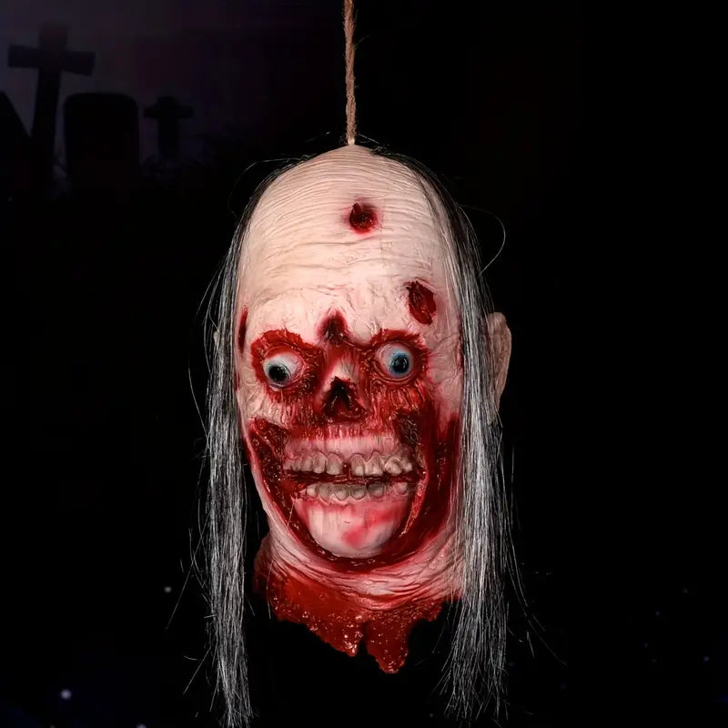 Crimson Haunting: The Ghostly Fake Man Head