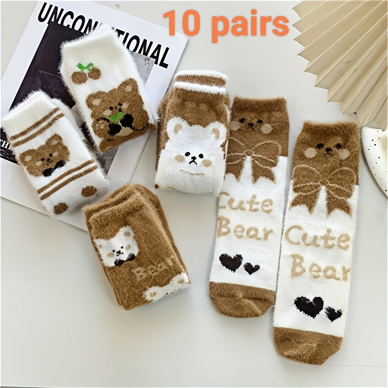 Women’s Warm Velvet Mid-Calf Socks (10 Pairs)