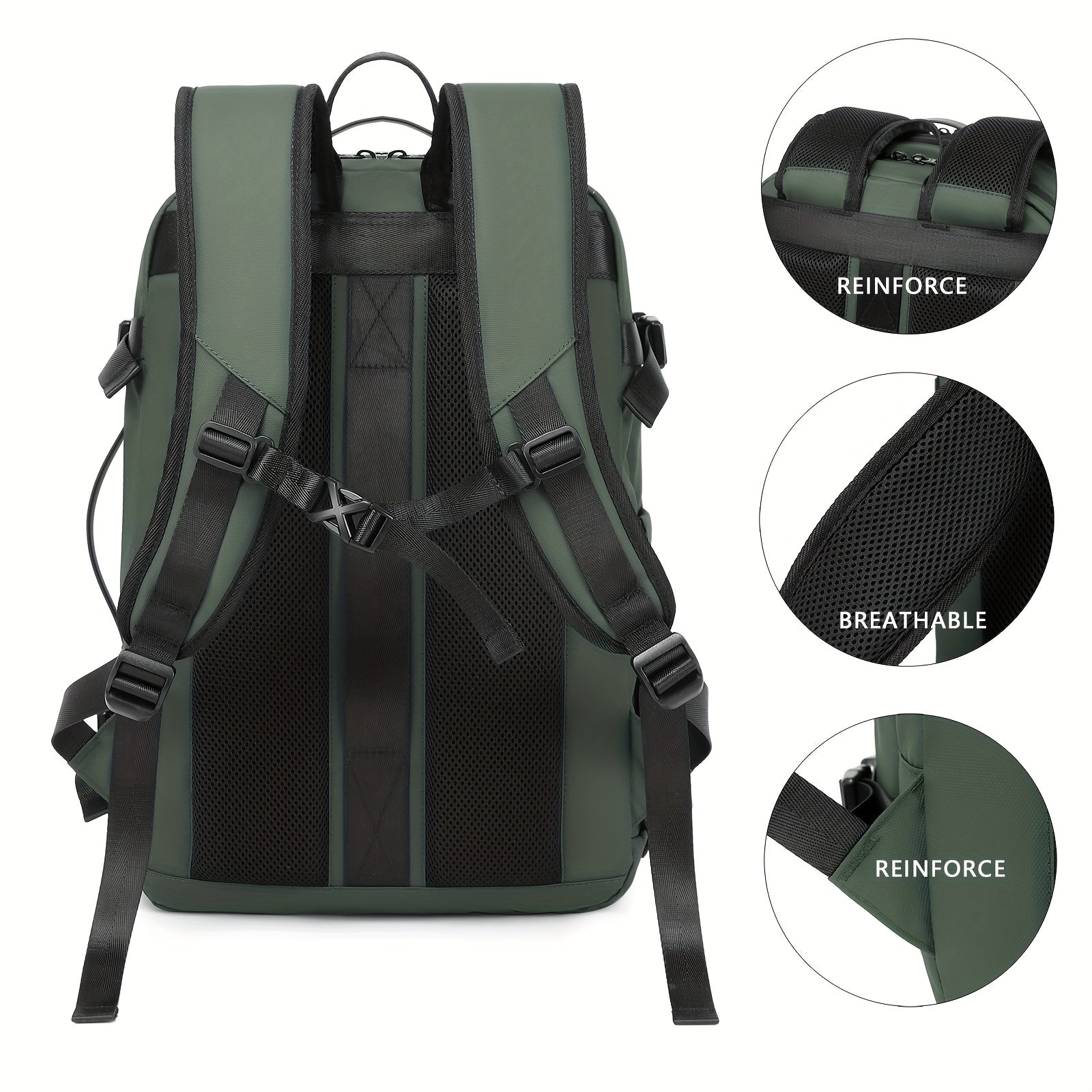 Large Anti-Theft Expandable Men's Laptop Backpack