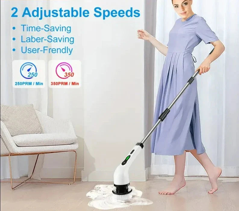 Electric Rotary Floor Scrubber with Replaceable Brush Heads