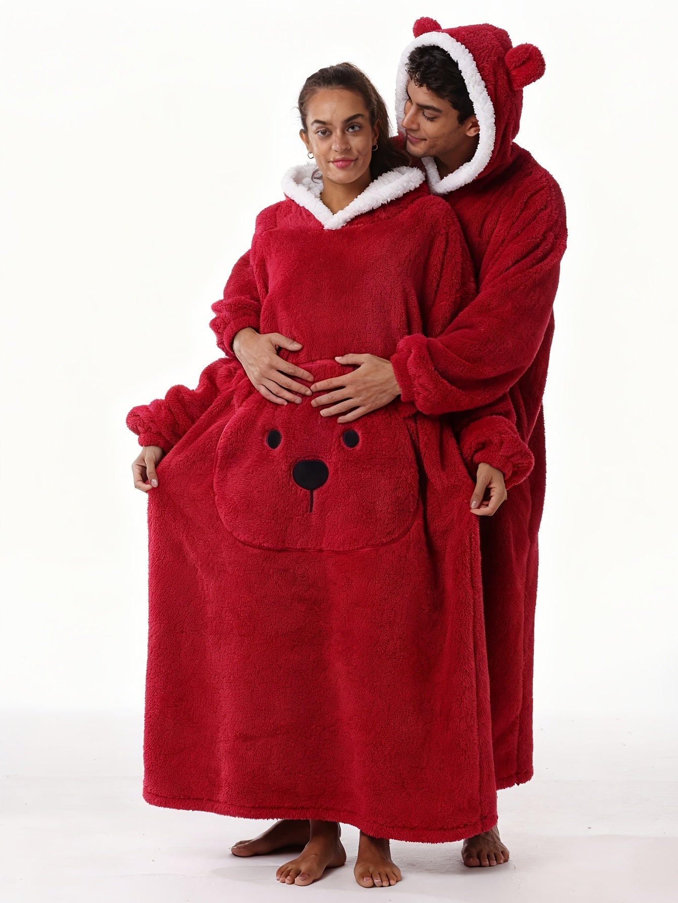Oversized Christmas Bear Blanket Hoodie