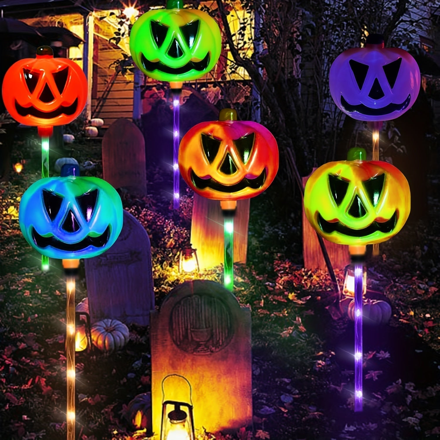 Solar-Powered Halloween Pumpkin Lights