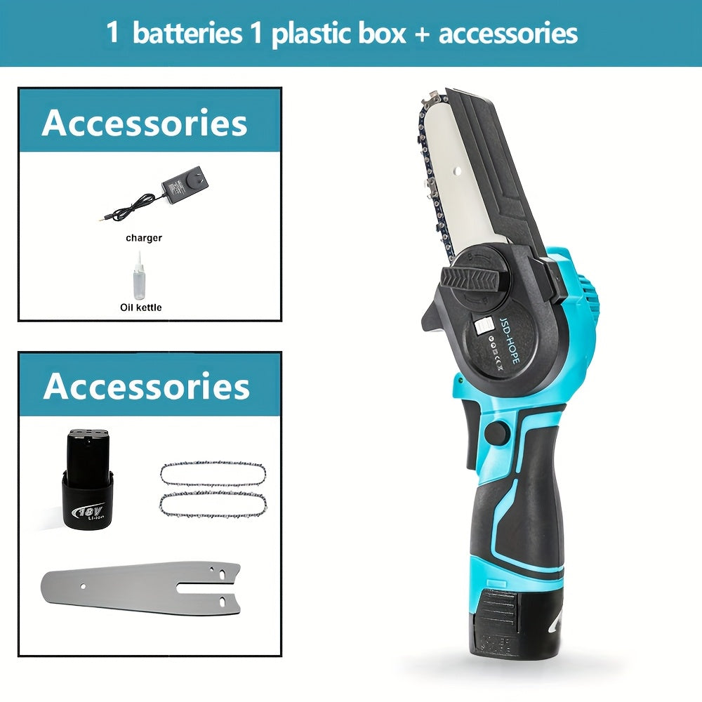 Mini Cordless Chainsaw 18V Handheld Tree Cutter