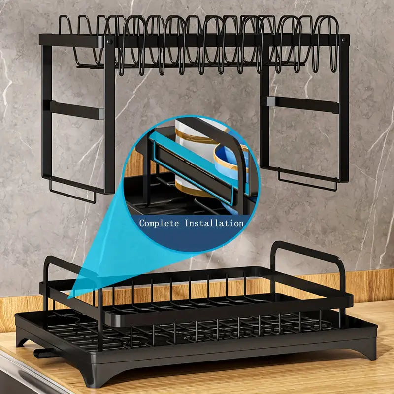 Double Decker Drying Delight: The Ultimate 2-Tier Kitchen Dish Rack