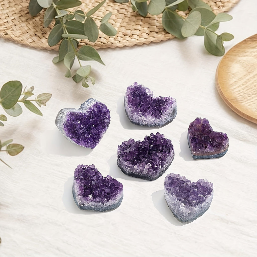 Amethyst Heart-Shaped Crystal Ornament For Home Decor & Gifts