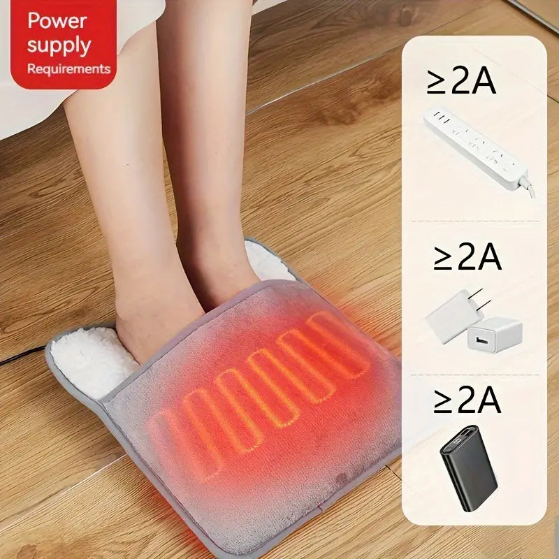 USB-Powered Heating Set - Blanket, Foot Pad, Seat Cushion (Gray)