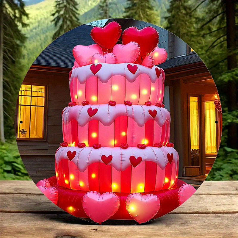 Giant Inflatable Cake With Heart Balloons