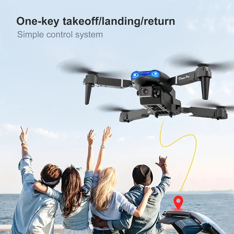 Foldable RC Drone with HD Camera & Altitude Hold - Black
