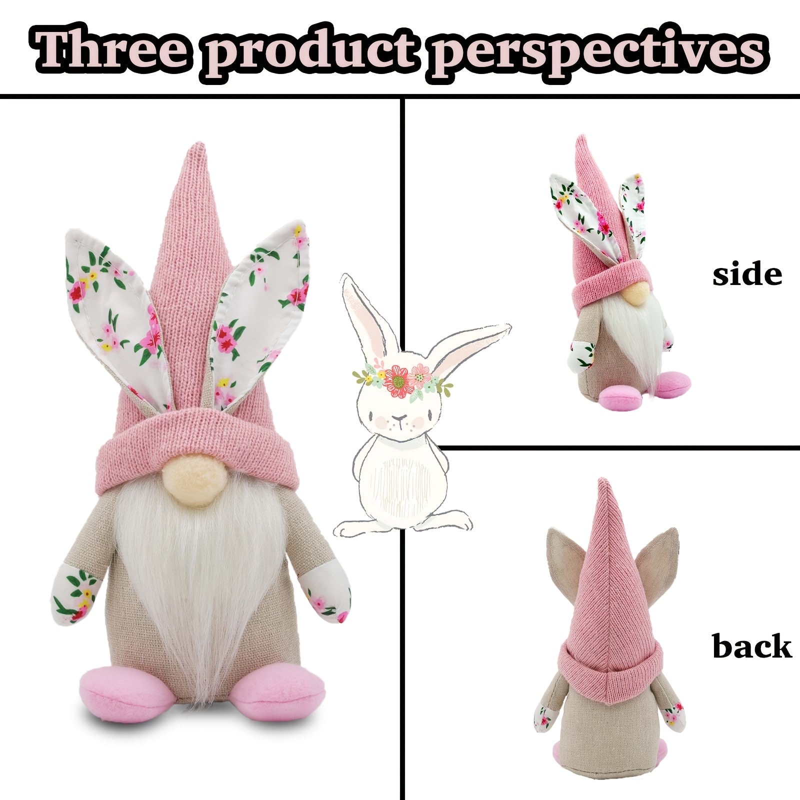 2pcs Classic Easter Gnome Decorations Polyester Figurines