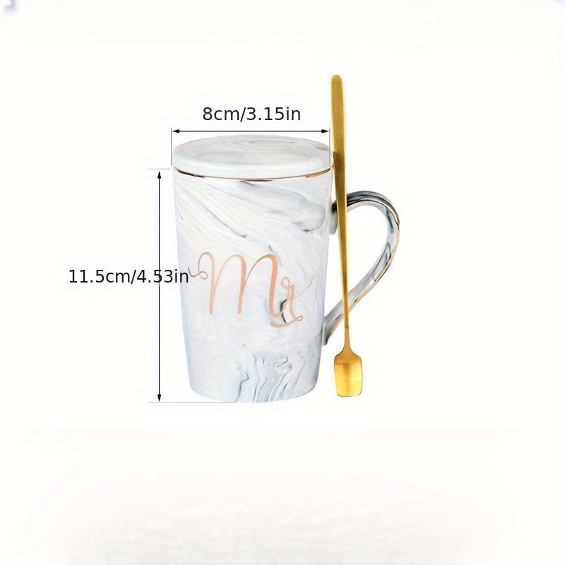 Chic Marble Ceramic Coffee Mug Set