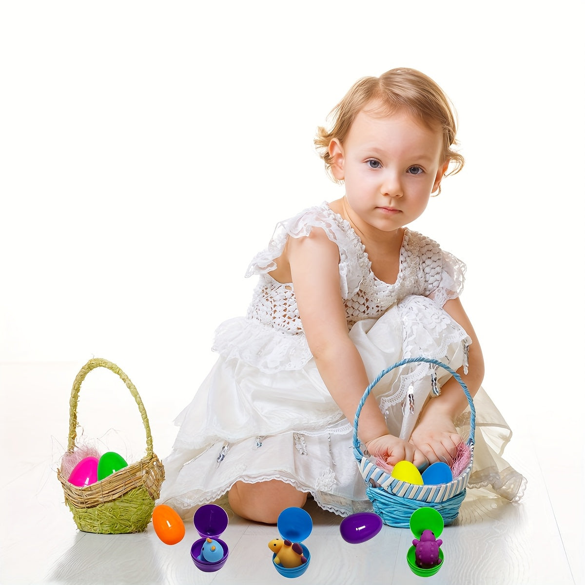 24pcs Dinosaur Squishy Easter Eggs with Mochi Toys