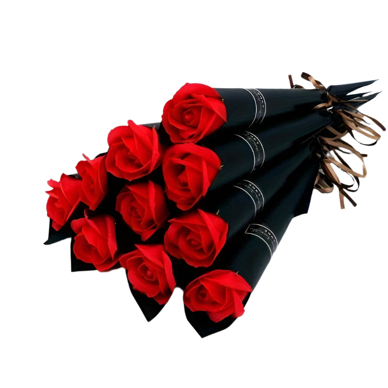10Pcs Artificial Rose Bouquet For Valentine'S Day