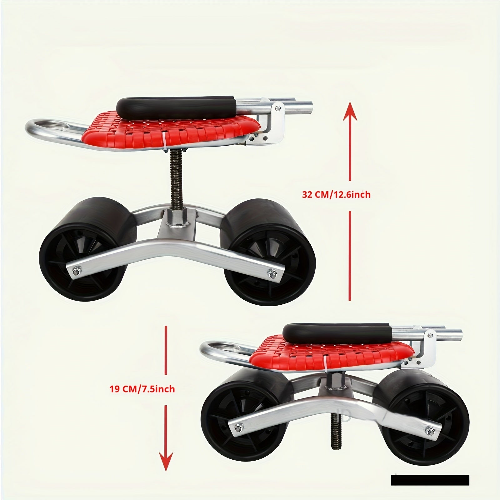 Garden Cart with Wheels Adjustable Swivel Seat