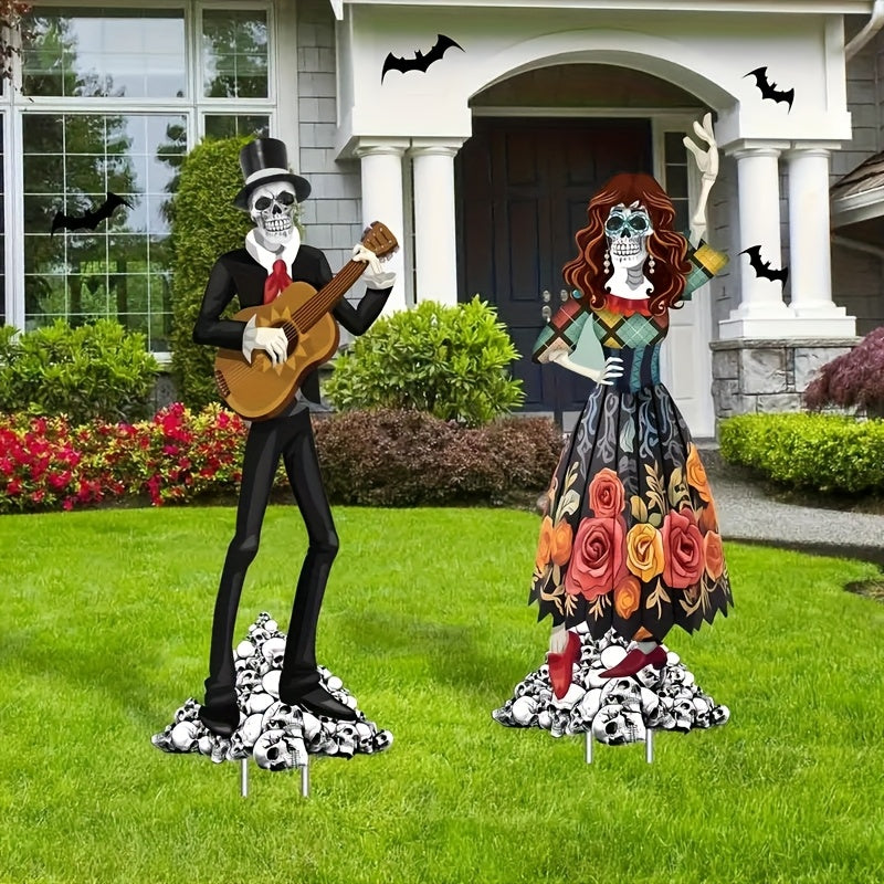 Halloween Skeleton Couple Yard Decor (2PCS)