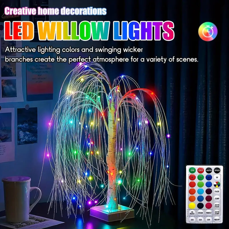 Christmas Radiance: LED Colorful Willow Tree Lights