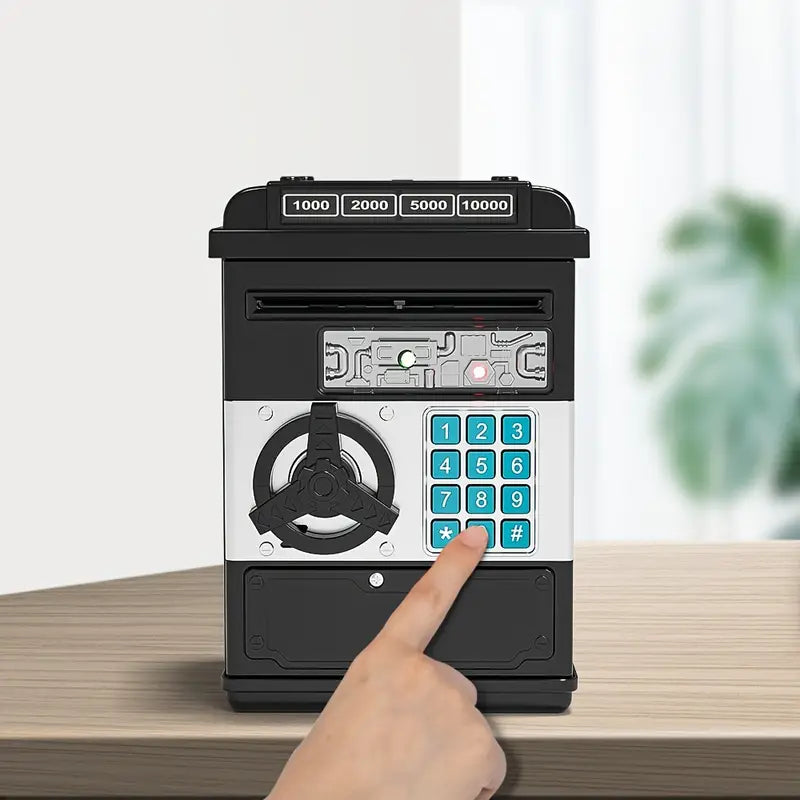 Electronic Password Piggy Bank - Fun & Secure Savings (Black)