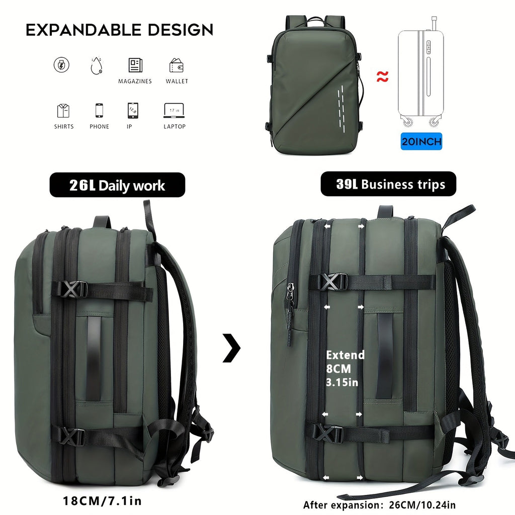 Large Anti-Theft Expandable Men's Laptop Backpack