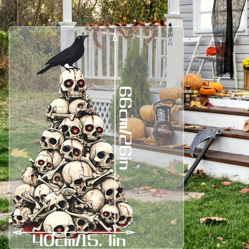 Halloween Skull Pile Yard Stake Outdoor Decor