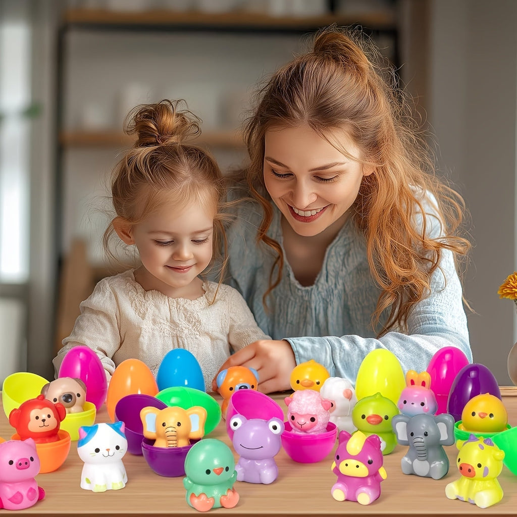 Set of 24 Pre-Filled Easter Eggs with Squishy Toys