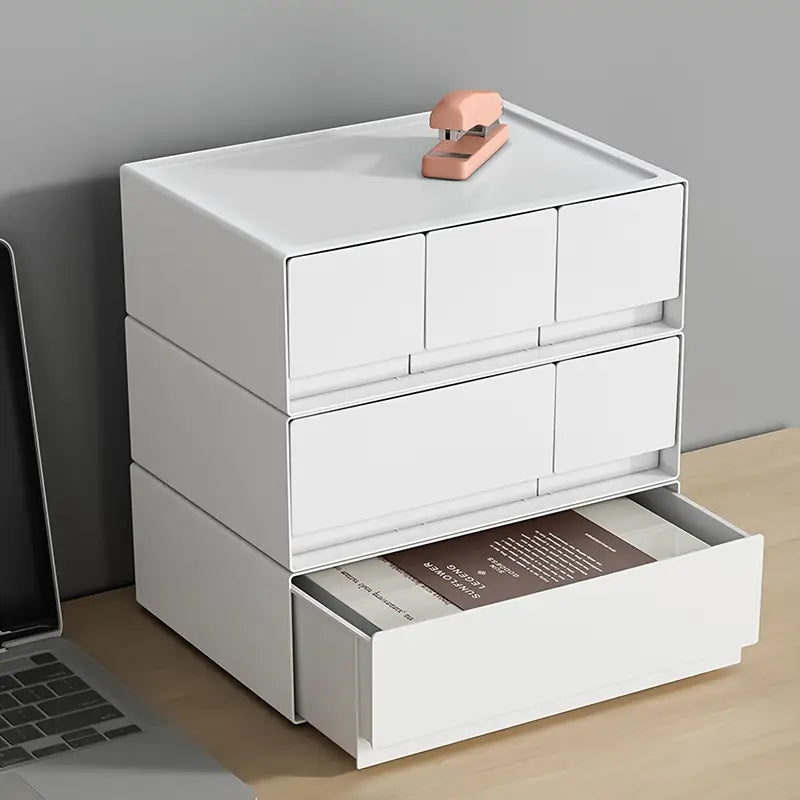 Stackable Bedroom Bedside Drawer Organizer - White (1pc)