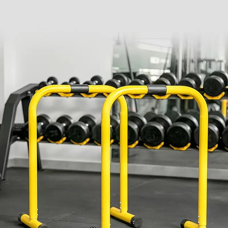 1 Pair Multifunctional Height Adjustable Parallel Bars - Yellow