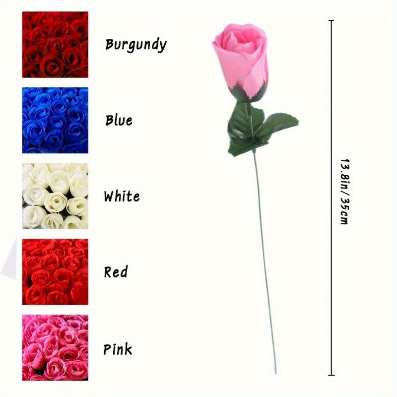 30Pcs Realistic Velvet Rose Bouquet For Decor
