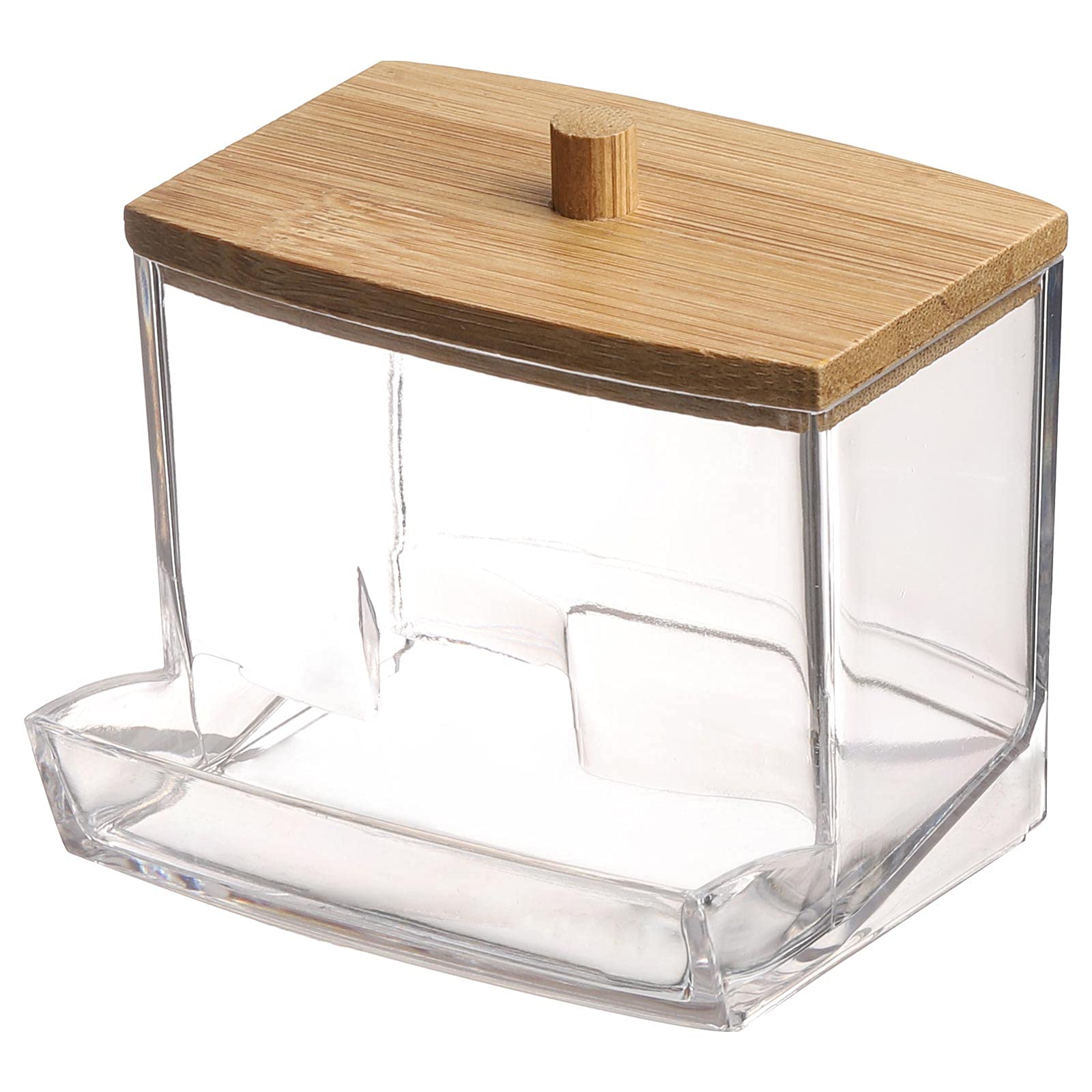 Clear Acrylic Swab Holder With Wooden Lid