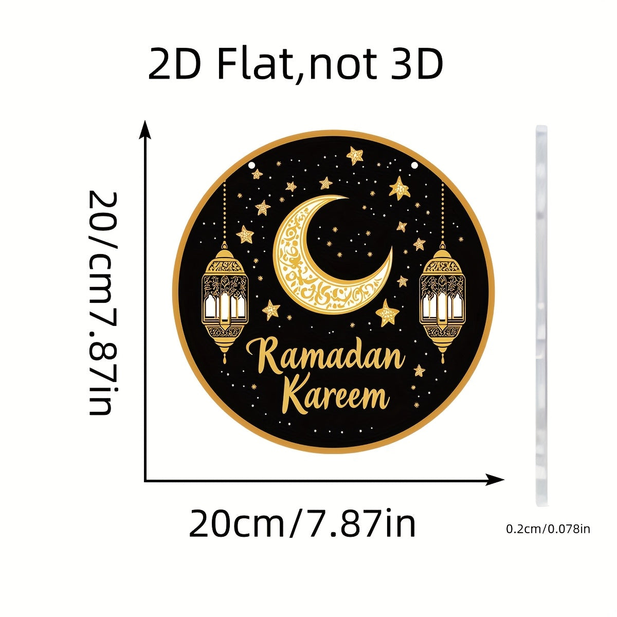 Ramadan Wooden Moon & Stars Eid Wall Hanging