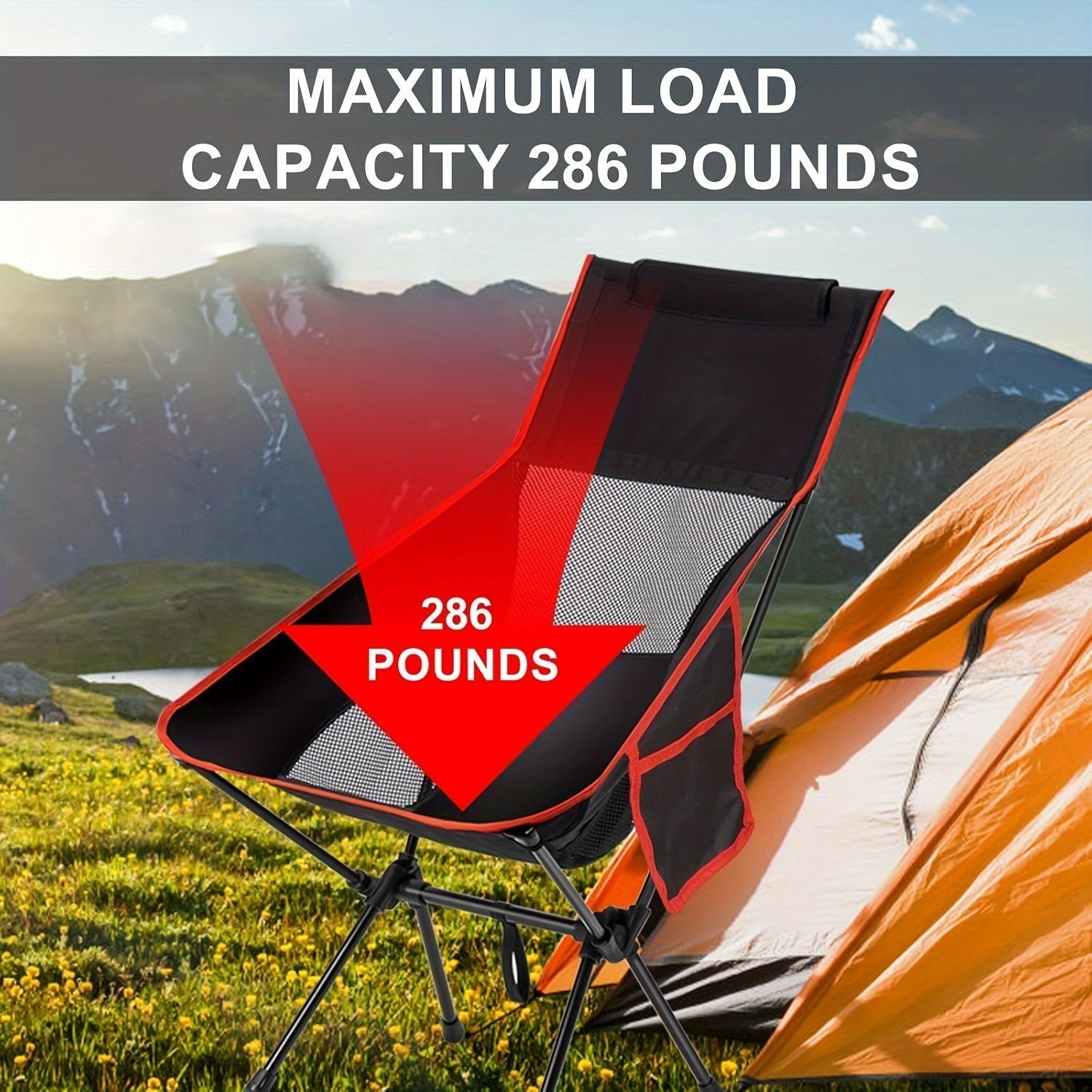 Folding Camping Chair with Footrest for Outdoor Comfort