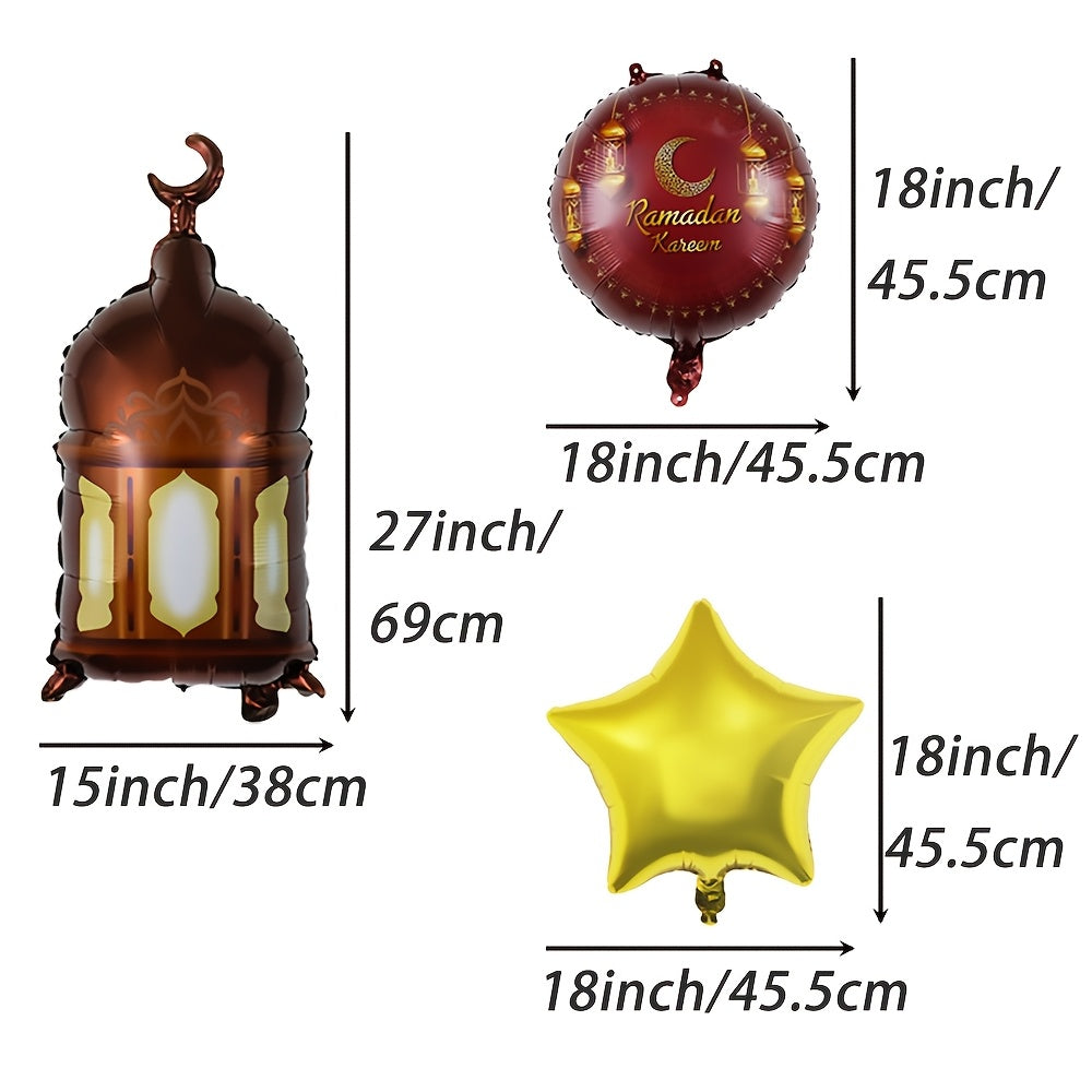 Ramadan & Eid Aluminum Foil Balloons Set - 5 Pack