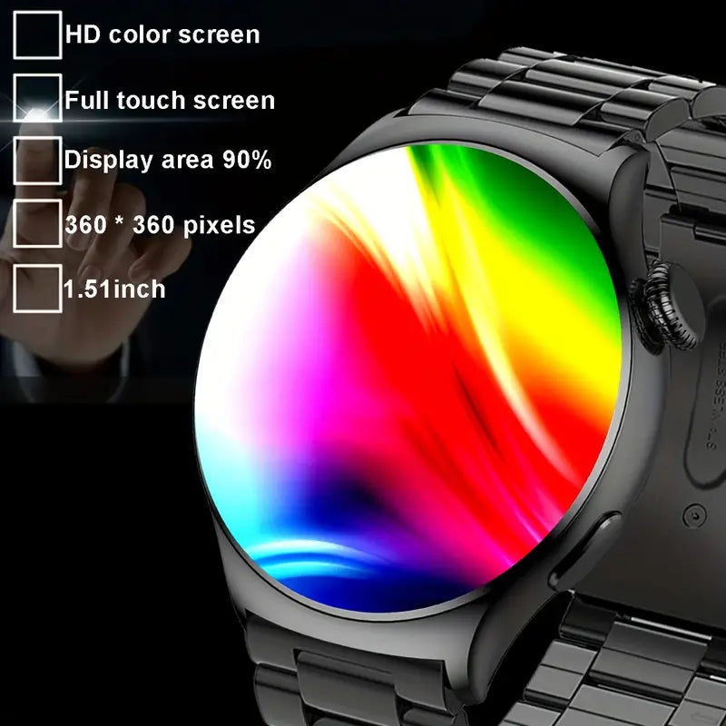 Smart Watch Big Screen Custom Dial Answer Call Fitness Tracker Sport Smart Watch For Men - Black