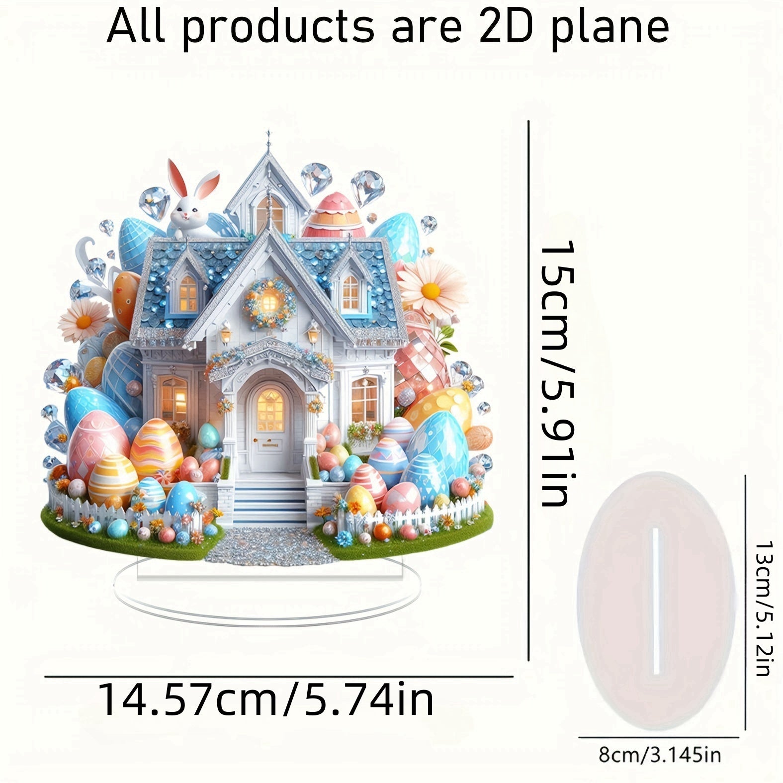 Easter Cottage 2D Rabbit Acrylic Ornament