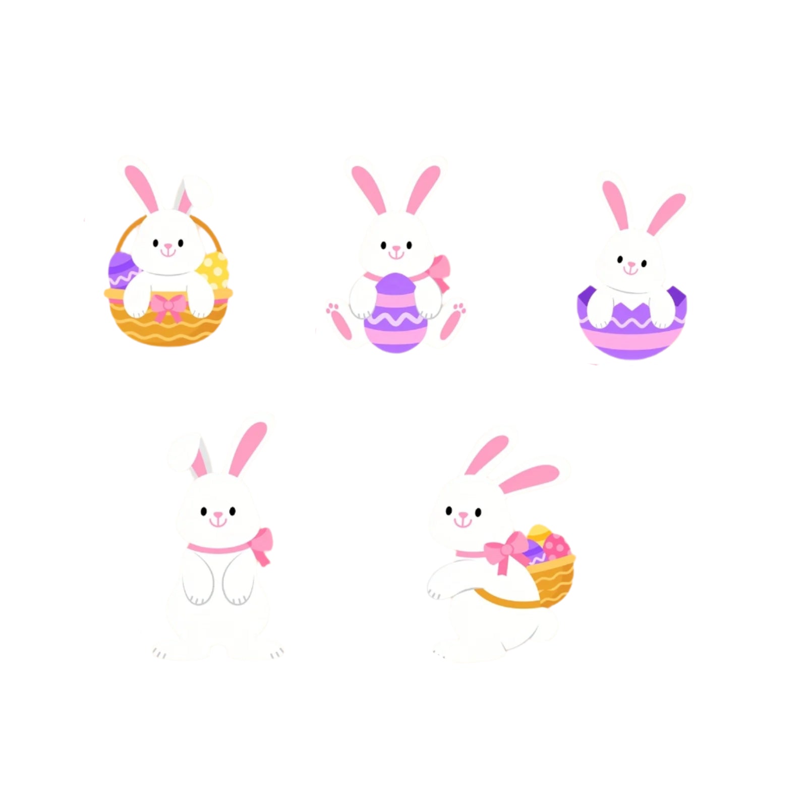 5Pcs Waterproof Bunny And Easter Eggs Yard Signs