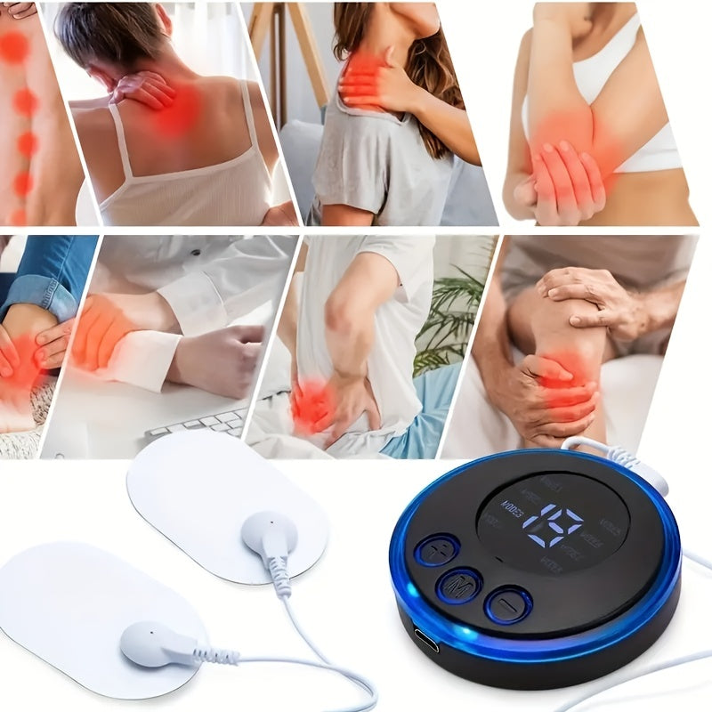 Portable Ems Pulse Massager – Rechargeable Full-Body Muscle Relaxation(Blue)