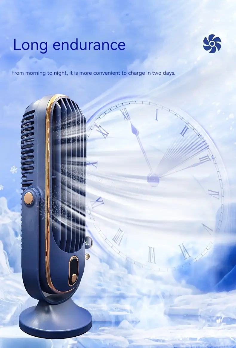 Large Battery Dual Motor Portable Fan - Blue