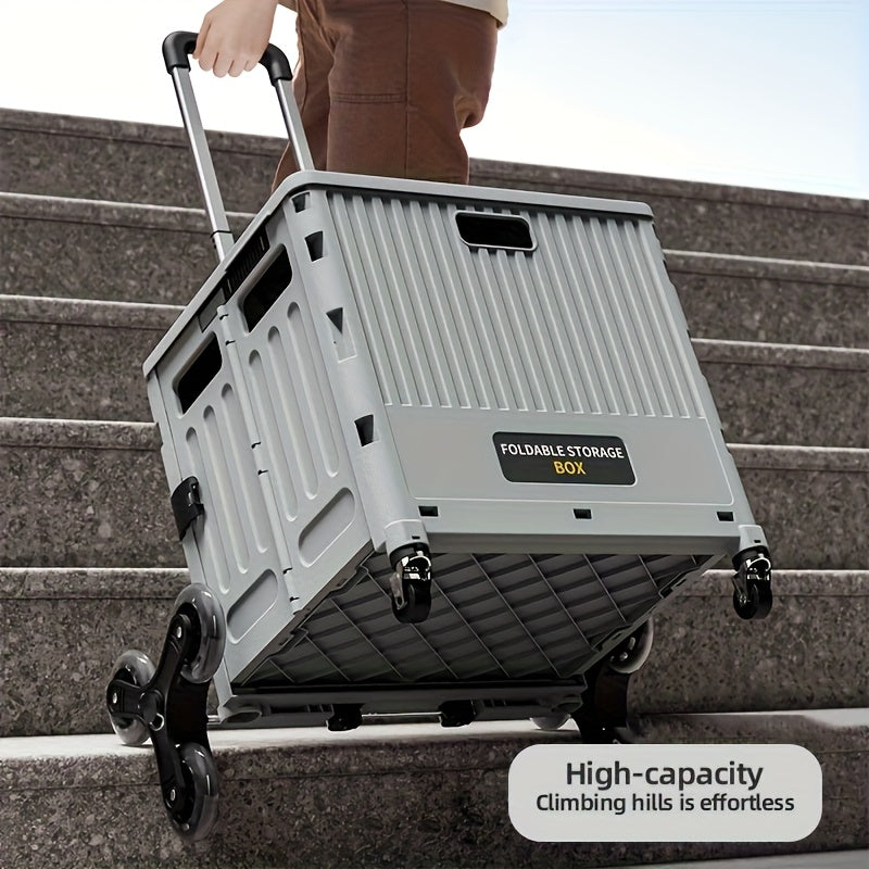 Outdoor Foldable Storage Box with Wheels & Handle