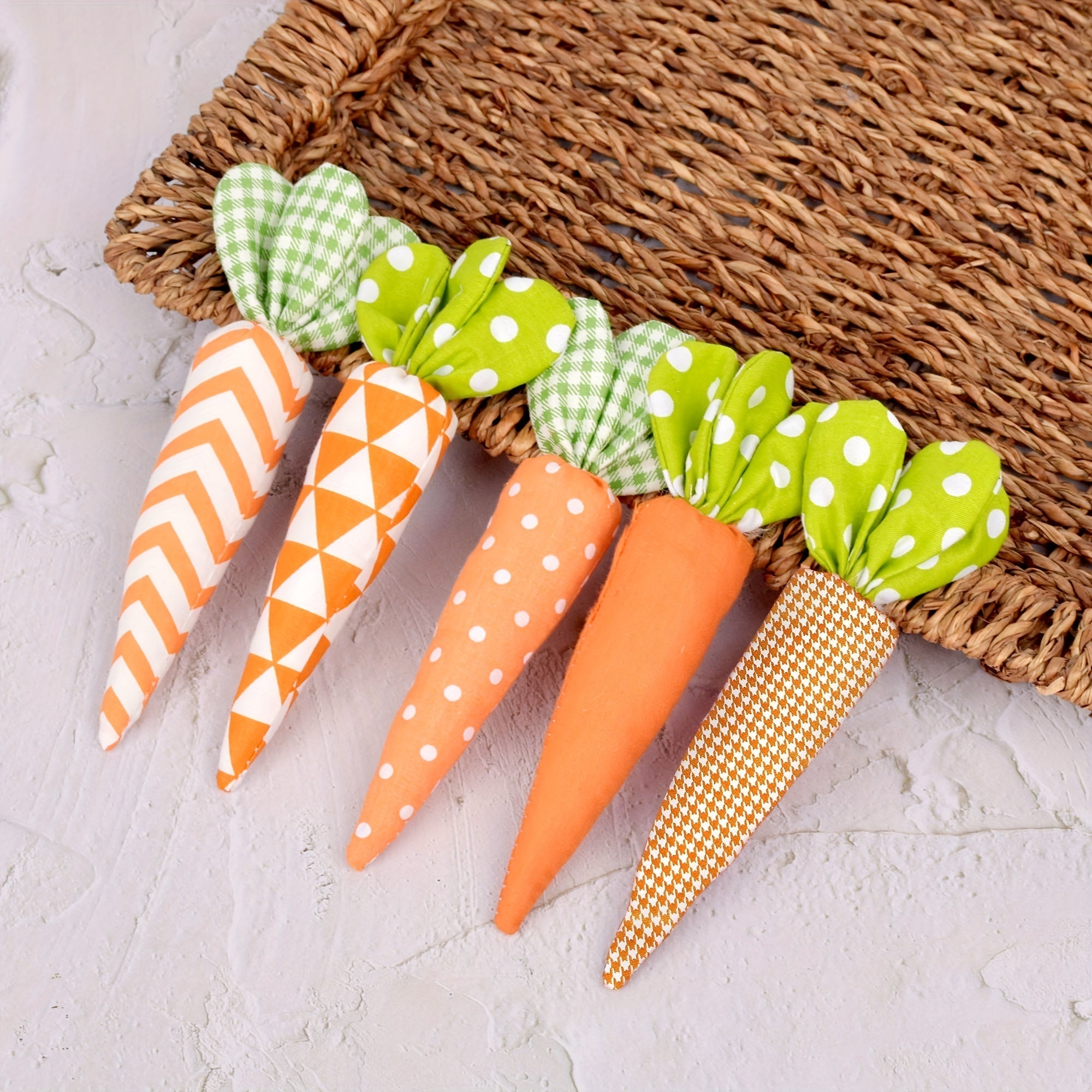 Set of 5 Colorful Carrot Decorations for Home Decor