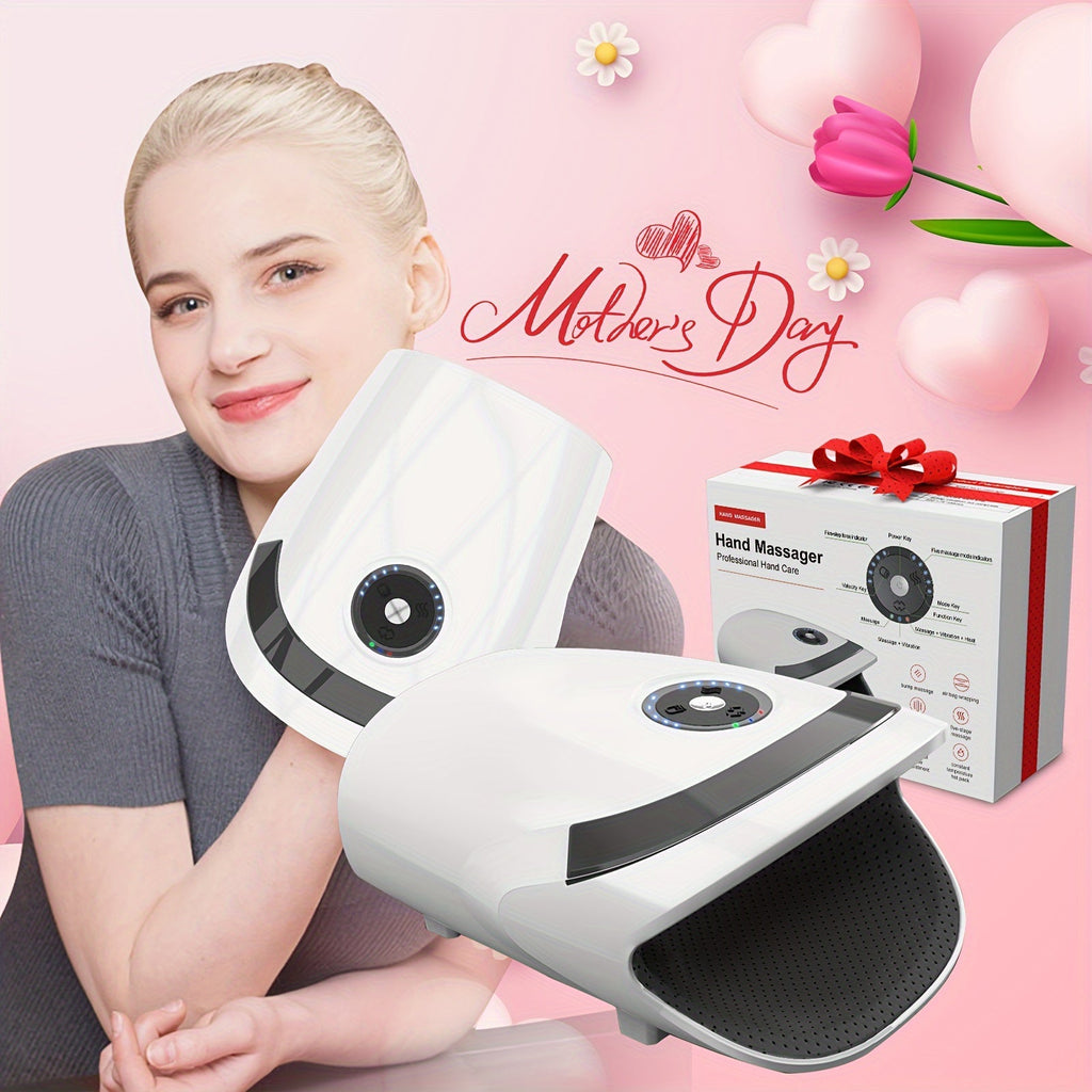 Cordless Hand Massager With Compression & Heat(White)