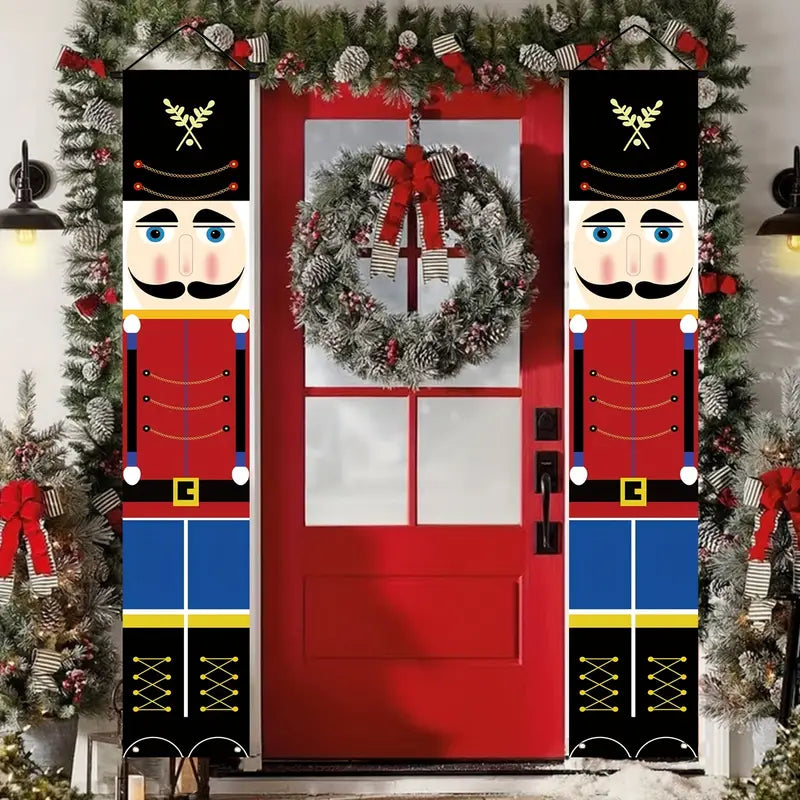 1 Pair Christmas Nutcracker Banner Decorations