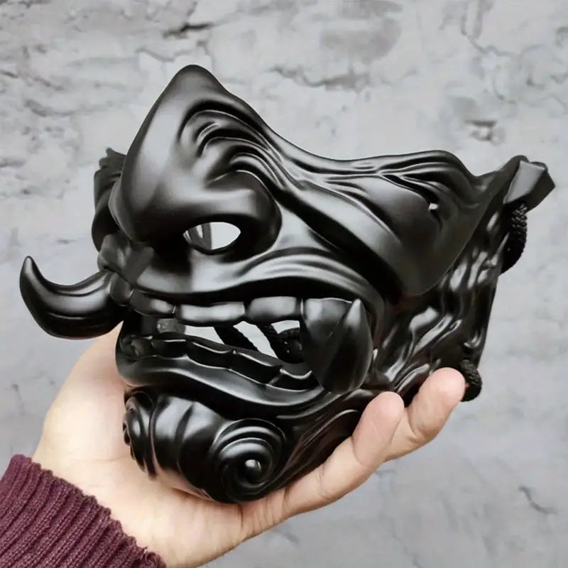 Samurai Spirit: Japanese Prajna Ghost Face Mask for Halloween