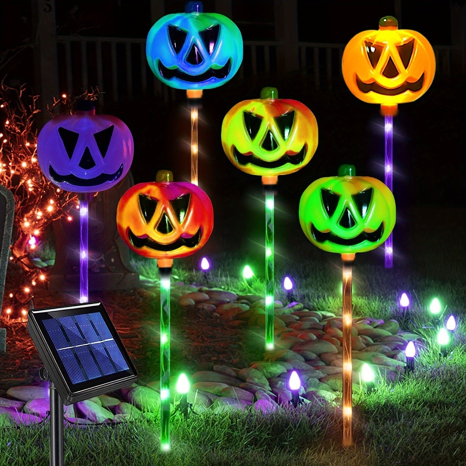 Solar-Powered Halloween Pumpkin Lights