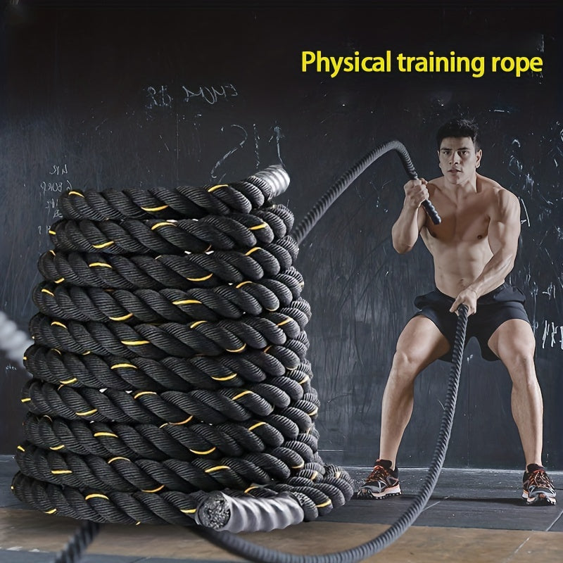 1Pc Combat Rope For Core Strength Training - 6M Physical Fitness Rope(Black)