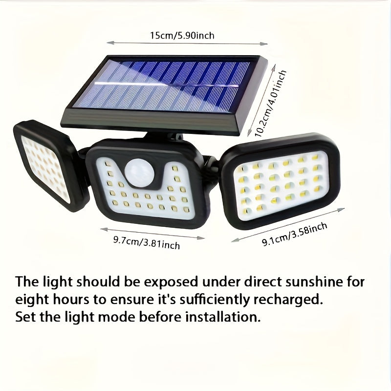 Solar Motion Sensor Outdoor Light with 74 LED
