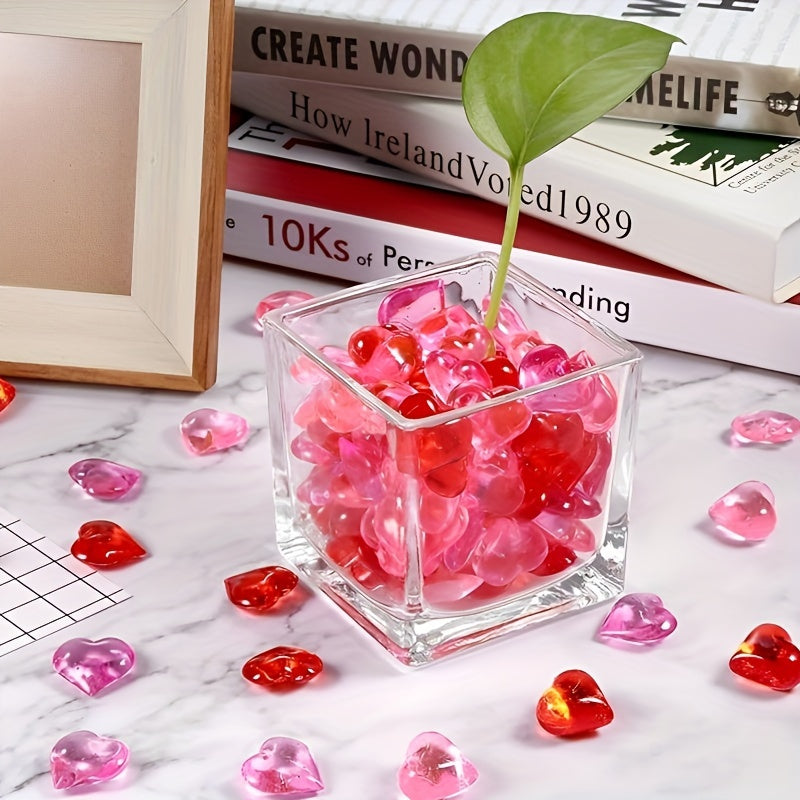 50Pcs Acrylic Heart Table Gems Valentine'S Day Decorations