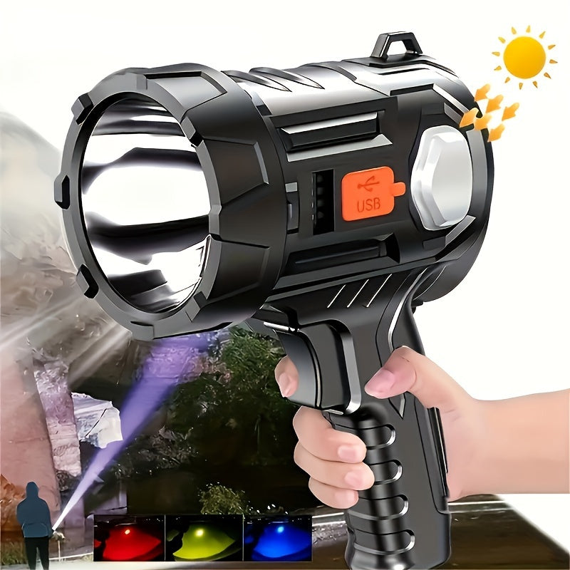 USB Rechargeable LED Spotlight Flashlight (6 Modes)
