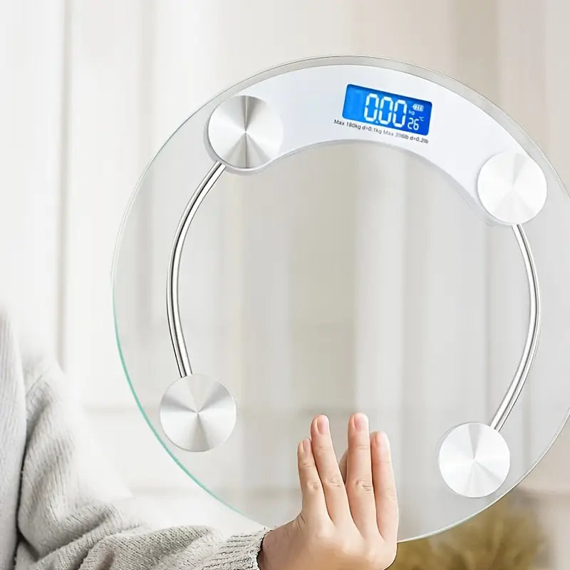 1pc Smart Digital Bathroom Scale with LCD Display, 180kg Capacity - White
