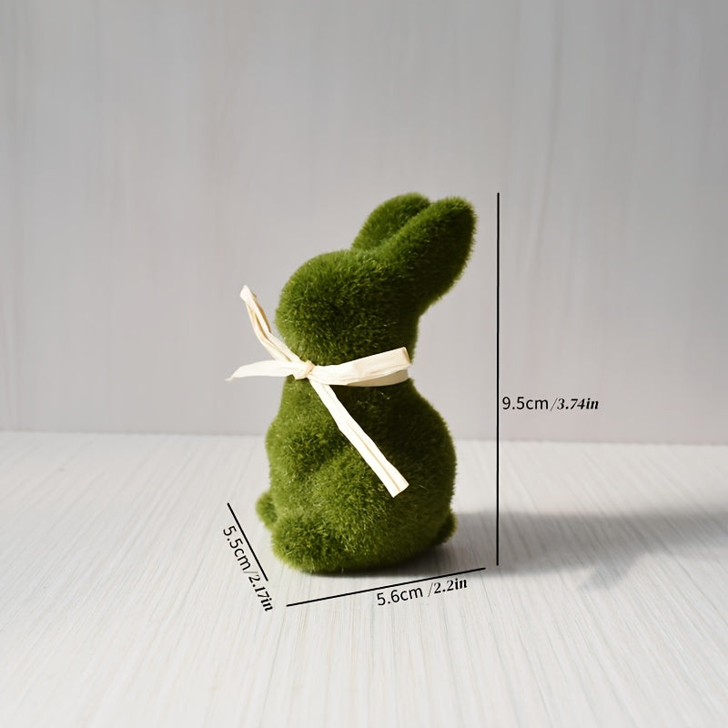 4pcs Flocked Foam Easter Bunny Figurines