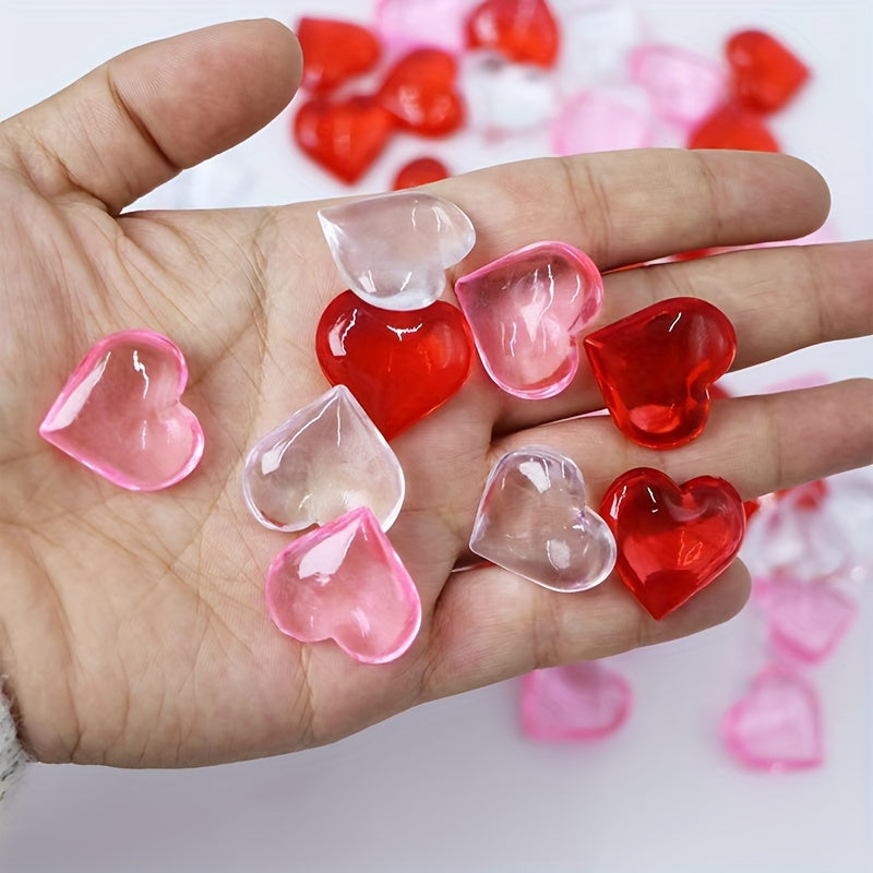 50Pcs Acrylic Heart Table Gems Valentine'S Day Decorations
